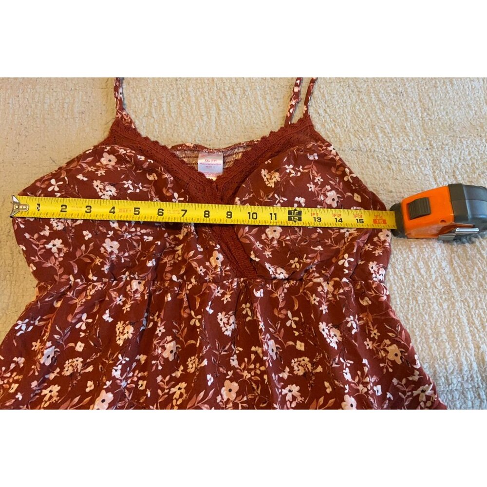 Babydoll Tank M Bloom Lace Y2K Festival Fairy Coquette Handkerchief Hem Padded - Picture 5 of 11